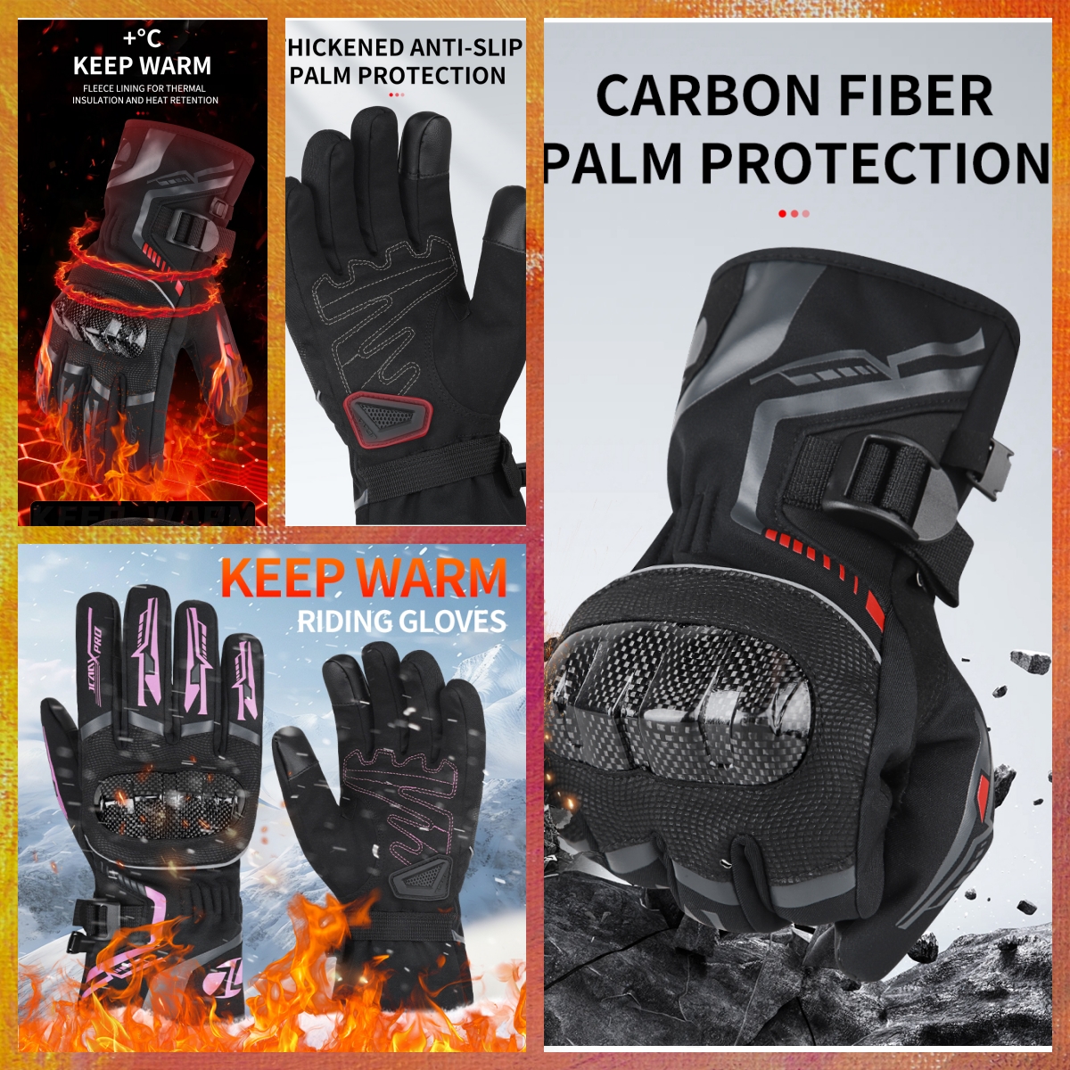 Waterproof Cycling Commute - Winter Men Motorcycle Glove Girl Warm