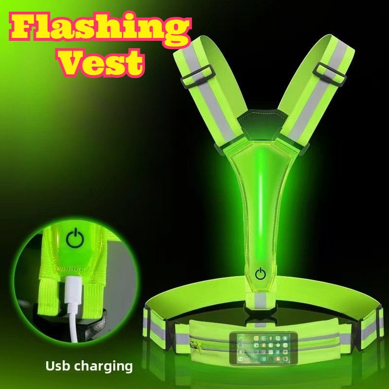 LED Glowing Reflective Vest Hi - Reflective Vest Cycling のレビューと価格
