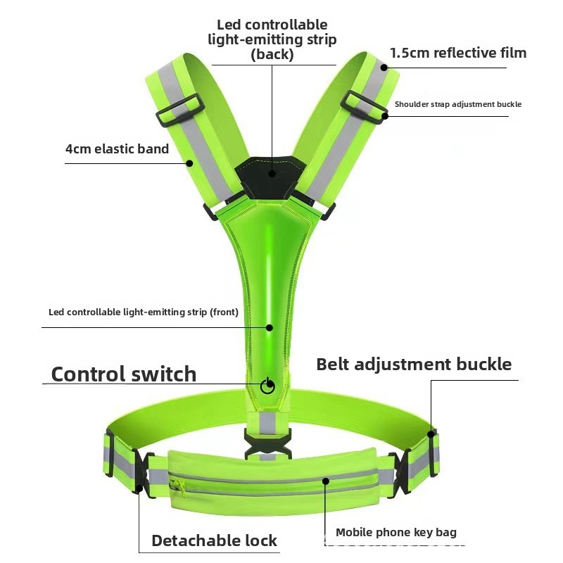LED Glowing Reflective Vest Hi - Reflective Vest Cycling のレビューと価格