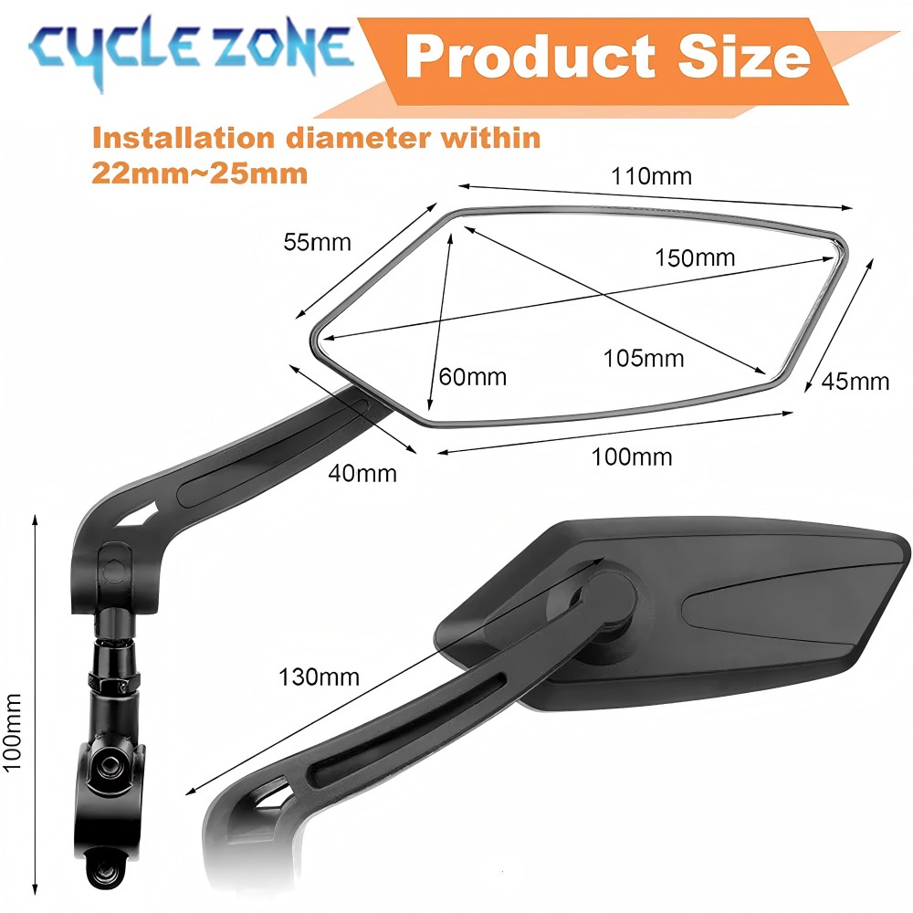 Mountain Bike Rearview Mirror  - Cycling Zones のレビューと価格