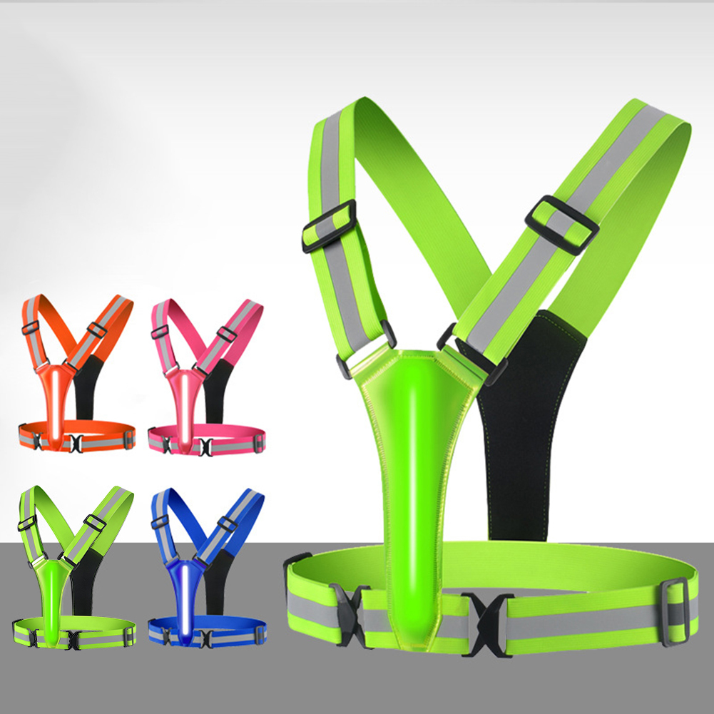 LED Running Vest USB Rechargea - Reflective Vest Cycling のレビューと価格