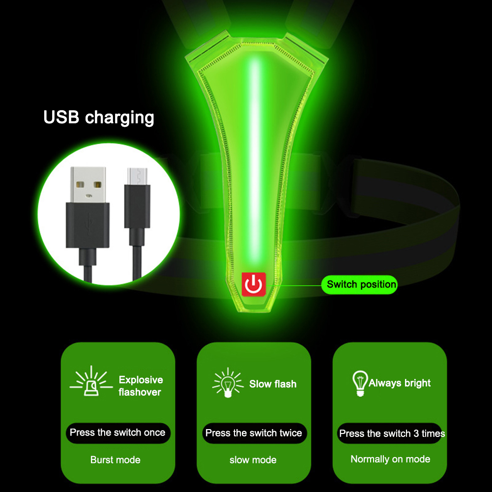 LED Running Vest USB Rechargea - Reflective Vest Cycling のレビューと価格