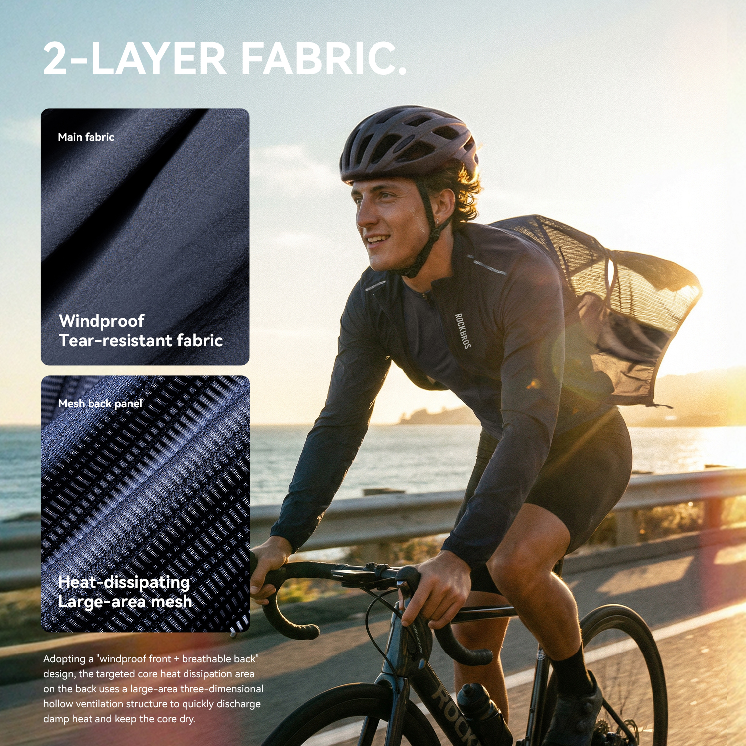 ROCKBROS Cycling Jacket Lightw - Cycling Commute Jacket のレビューと価格