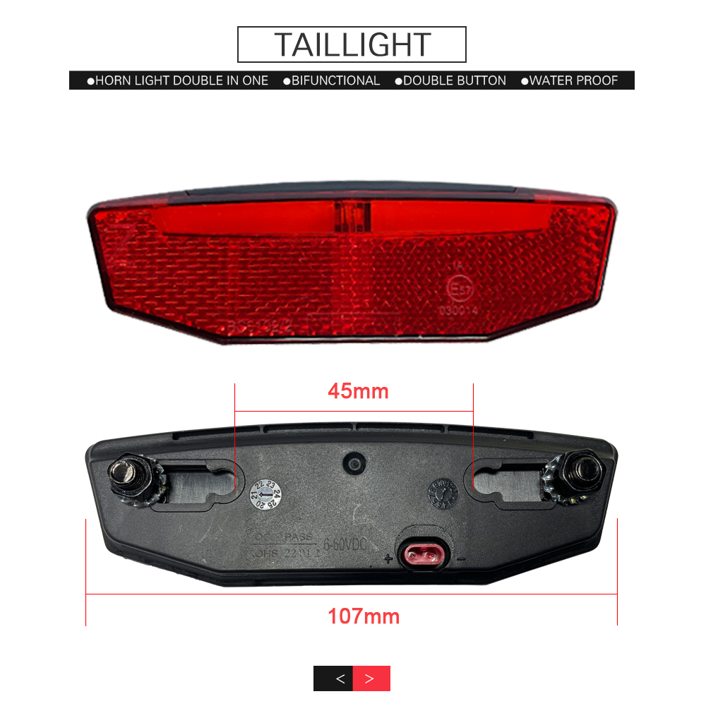 Ebike Light and Horn Switch, H - Bike Light Front Rear のレビューと価格