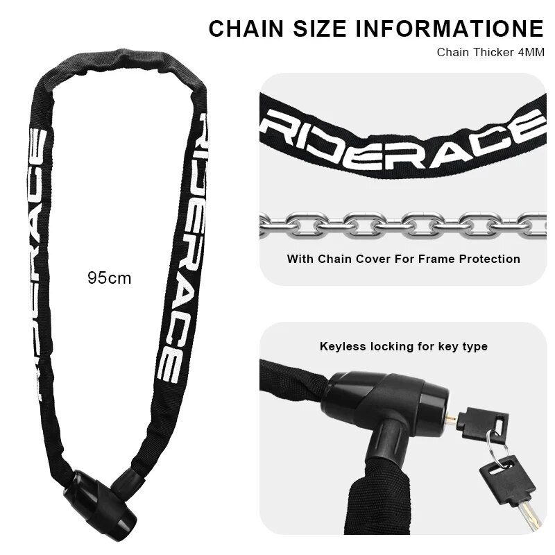 RIDERACE Bicycle Chain Lock Po - U Lock Heavy Duty のレビューと価格