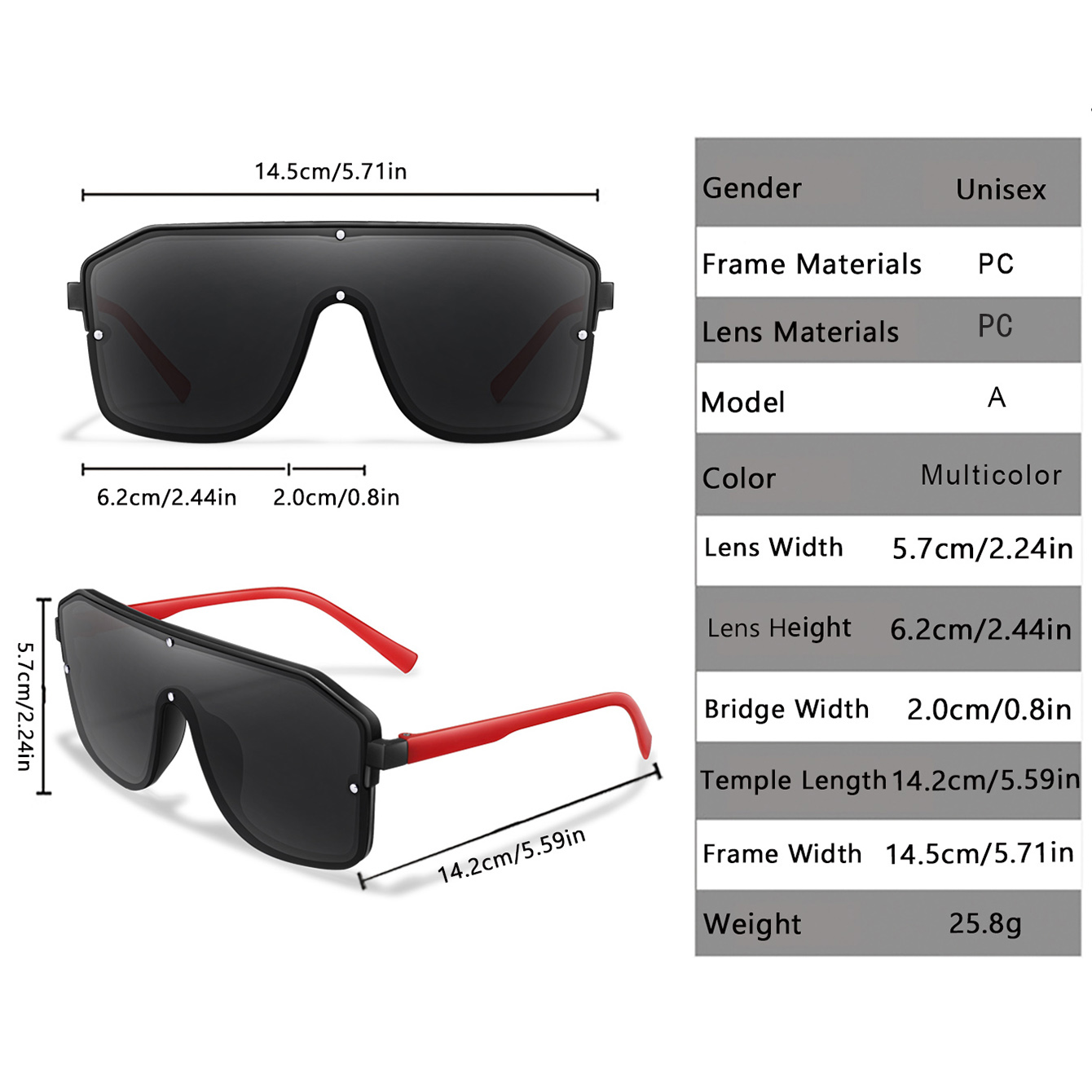 New Brand Square Big Frame Sun - Cycling Zones のレビューと価格