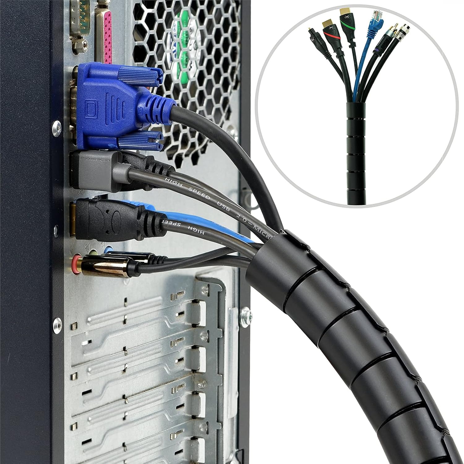 Spiral Cable Wire Wrap Cable W - Cable Lock Flexible のレビューと価格