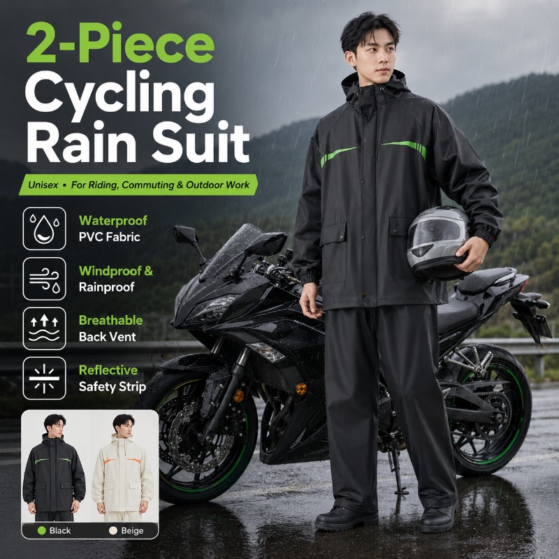 Unisex 2-Piece Waterproof Cycl - Cycling Commute Jacket のレビューと価格