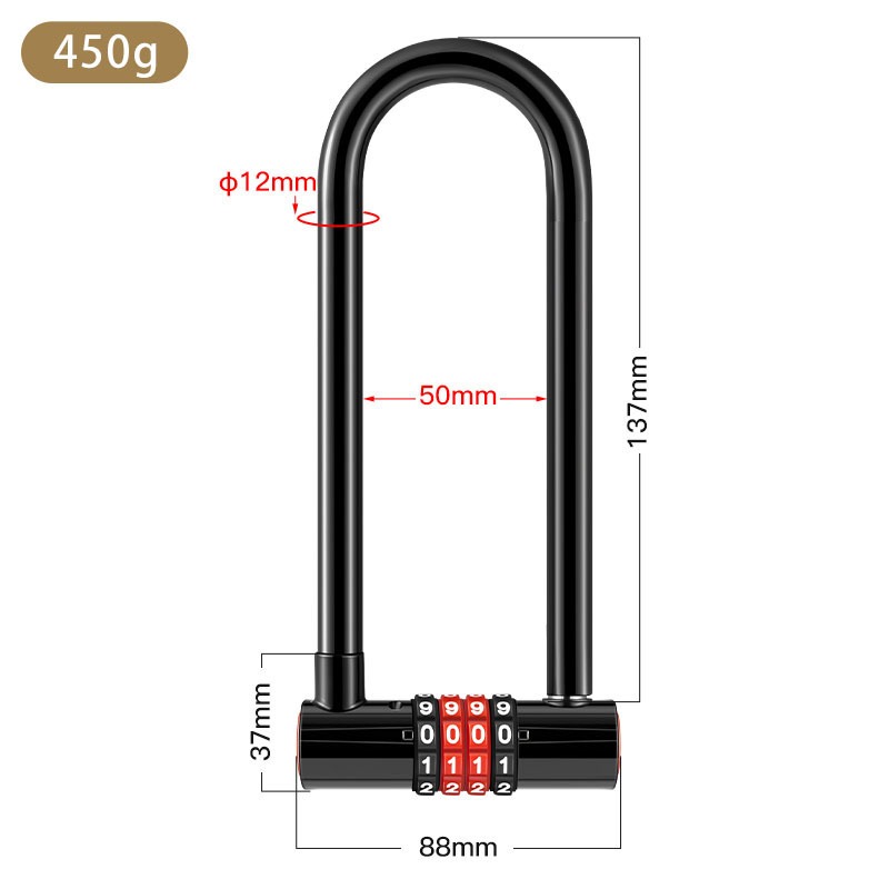 Extended U-shaped Anti-theft C - U Lock Heavy Duty のレビューと価格