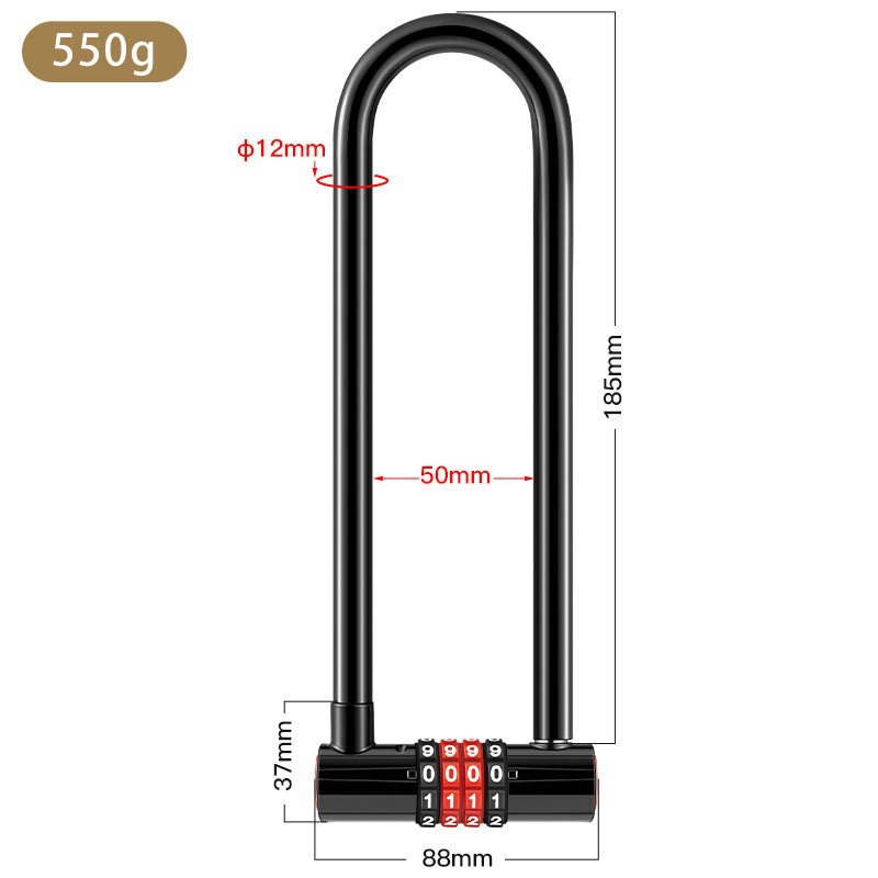 Extended U-shaped Anti-theft C - U Lock Heavy Duty のレビューと価格