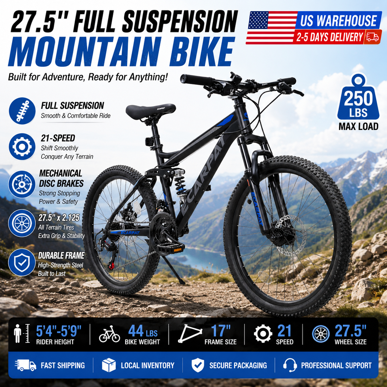 27.5 Inch Full Suspension MTB  - Commuter Biking のレビューと価格