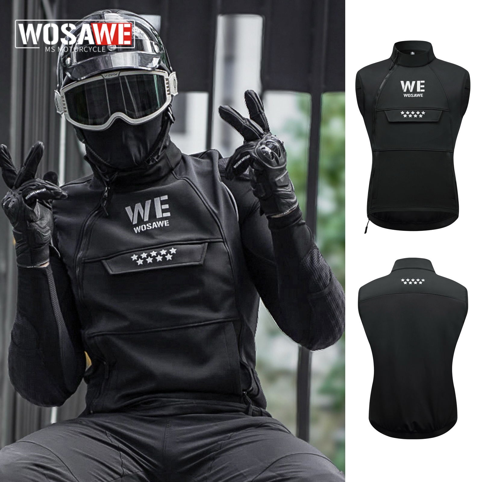WOSAWE Winter Motorcycle Ridin - Reflective Vest Cycling のレビューと価格