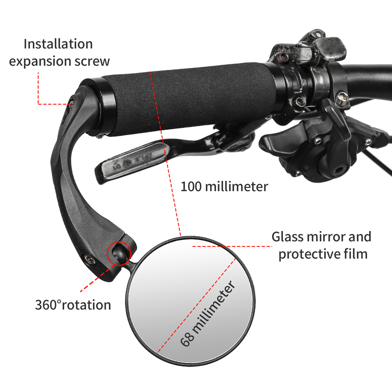 WEST BIKING Bicycle HD Rearvie - Mirror Handlebar Convex のレビューと価格