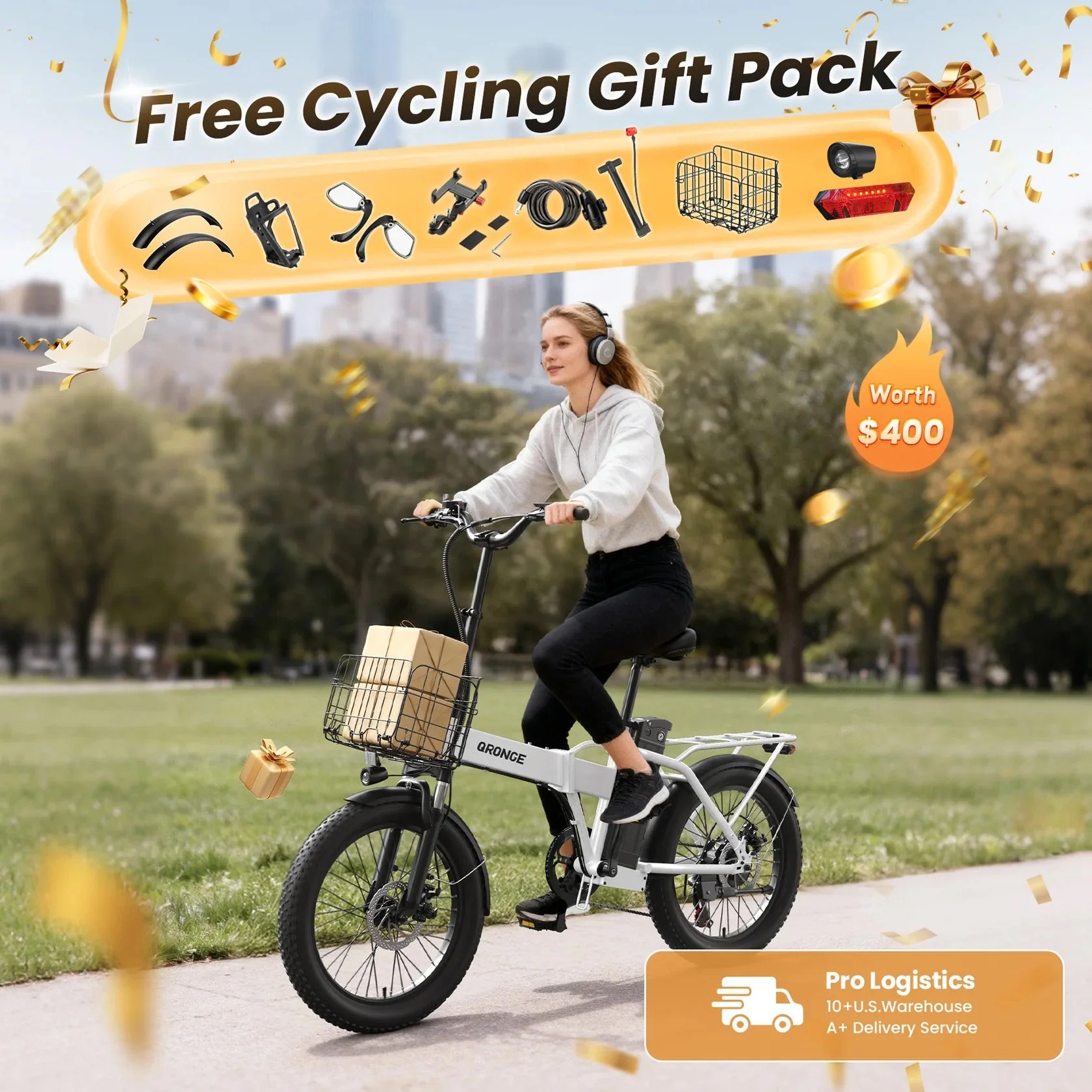 QRONGE Waterfall Folding Elect - Commuter Biking のレビューと価格